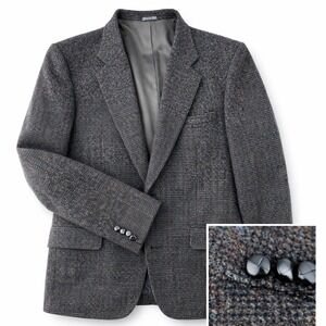 VTG Harris Tweed Blazer Mens 42R Blue Gray Dark Academia Professor Sport Coat